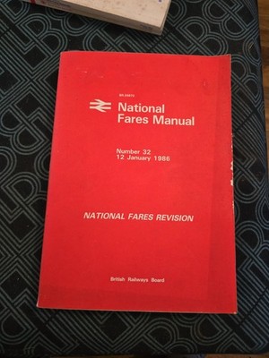 British Rail National Fares Manual No.32   12 Jan 1986 (Red Cover)