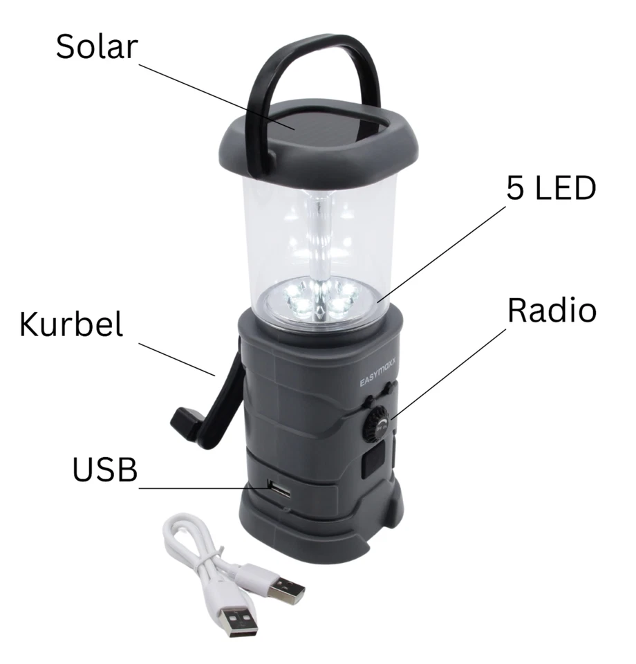 EASYMAX LED Laterne - Camping Outdoor Zelt Hänge Notfall Lampe Tisch Leuchte