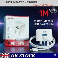 For iPhone 14 13 12 11 Pro XR XS Fast Charging 20W USB & PD Plug Charger & Cable