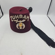 1940'S Zuhrah Shriners Fez Hat - 7 1/2