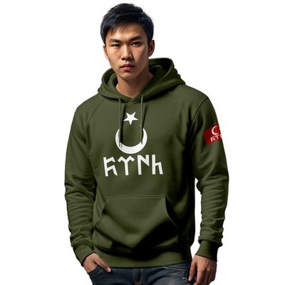 Göktürk Hoodie Mens Ayyildiz Pullover Proud Turks Hooded Sweatshirt