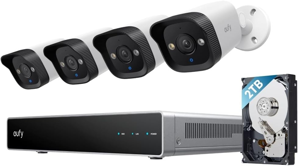 eufy Security PoE NVR CCTV Camera Systems E40 4x4K Bullet Cams Wired Outdoor