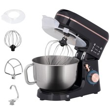 HOMCOM Electric Stand Mixer, 5L Food Mixer with Dough Hook, Whisk, Black