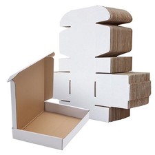 12x9x2 Shipping Boxes Set of 25, White Corrugated Cardboard Box for Packing, ...