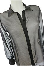 Yamamay Hemd schwarz transparent Voile Satin schwarz Gr. S NEU