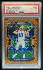 2020 Prizm Justin Herbert RC Lazer Rookie #325 Chargers PSA 10