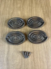 Hepplewhite Style Drawer Pull Drop Victorian Oval Plate Set of 4 Federal 3” Wide