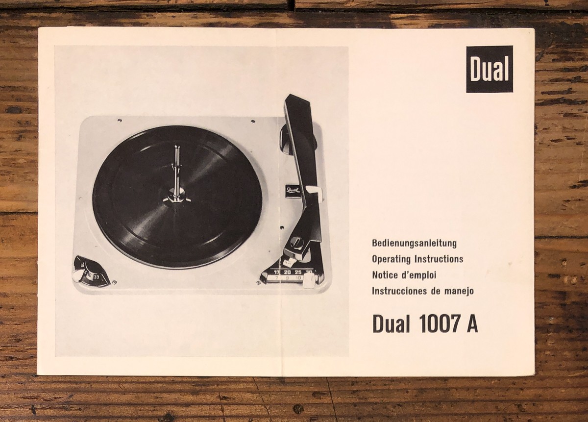 Dual  Model 1007A 1007 A Turntable Owners / User Manual *Original*
