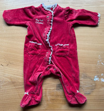 Little Me My First Christmas Romper Footie 6 Months 6M Infant Baby Red Cotton