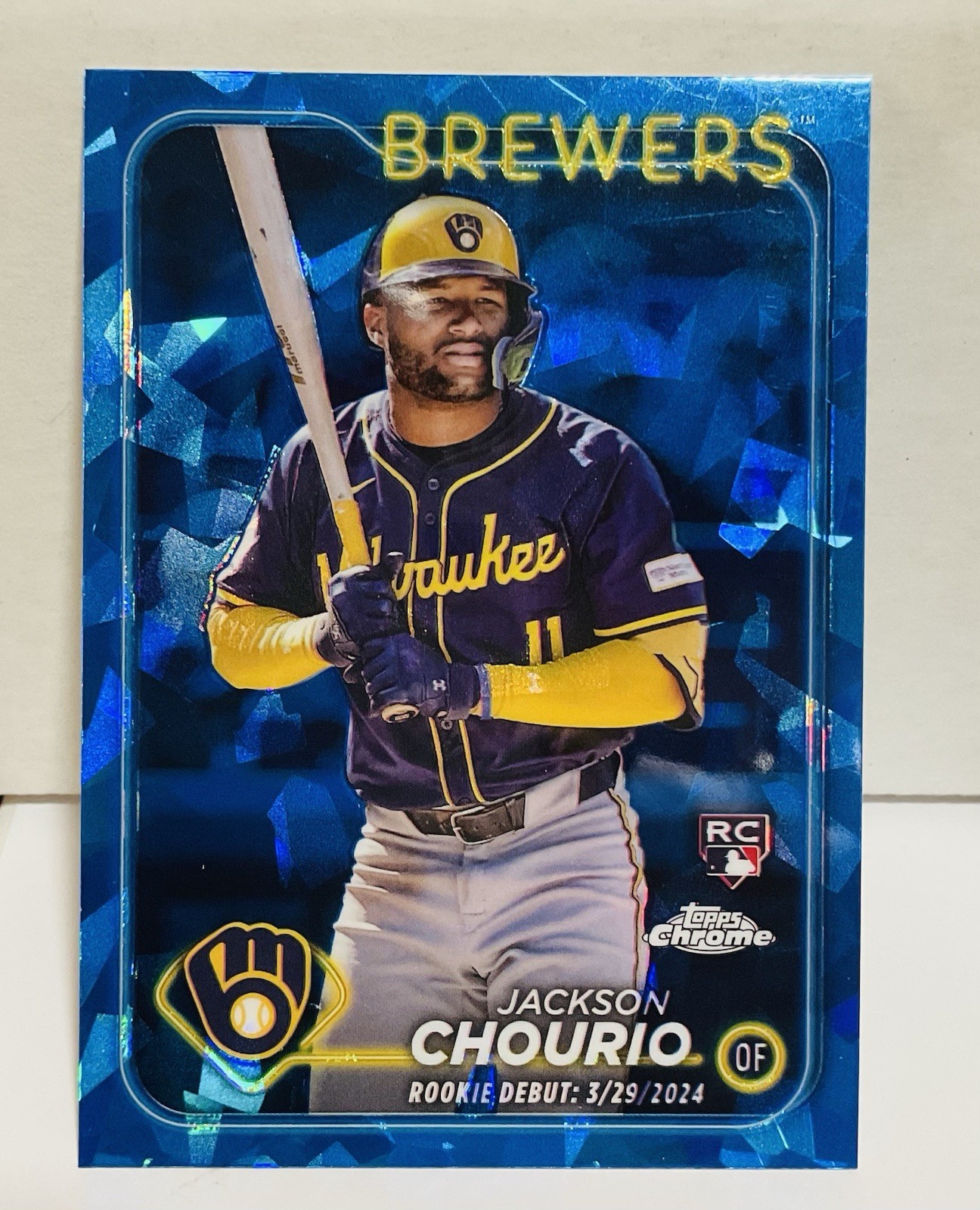 2024 Topps Chrome Update Series Sapphire Jackson Chourio RC Brewers Rookie Debut