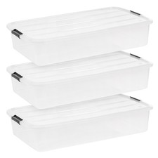 50 Qt. Plastic Storage Bins with Lids, Stackable Storage Containers, Totes,