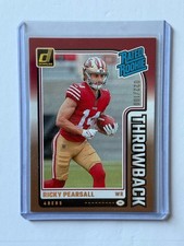 /100 2024 Panini Donruss - Rated Rookies Throwbacks Ricky Pearsall #33 49ers SP
