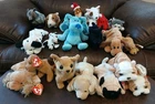 Vintage Ty Beanie Baby Dog Lot Of 22 TY Plush All Dogs & Puppies W/ Howl Wolf