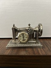 Vintage Timex Sewing Machine Miniature Clock With Quartz Movement
