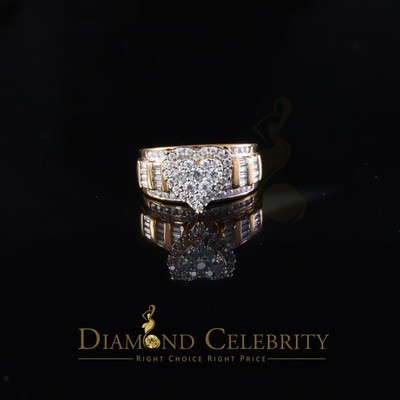 Neu Damen Herz Cindarella Ring 925 Gelb Silber 1,20ct VVS D Clr.Moissanit Gr.7