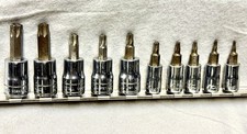 Snap-on 210eftxry Security Torx Socket Set T8-t50 Tamper Resistant Star Bit Rail