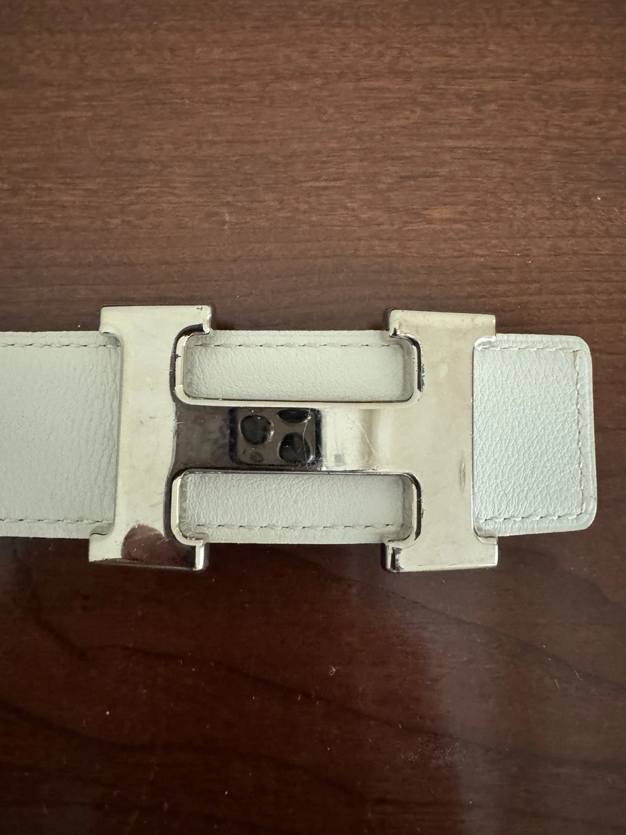 Auth HERMES 38MM Silver Constance H Belt Buckle W/ Dust Bag (excellent) Constance belt buckle & Reversible leather strap 38 mm  main image 4