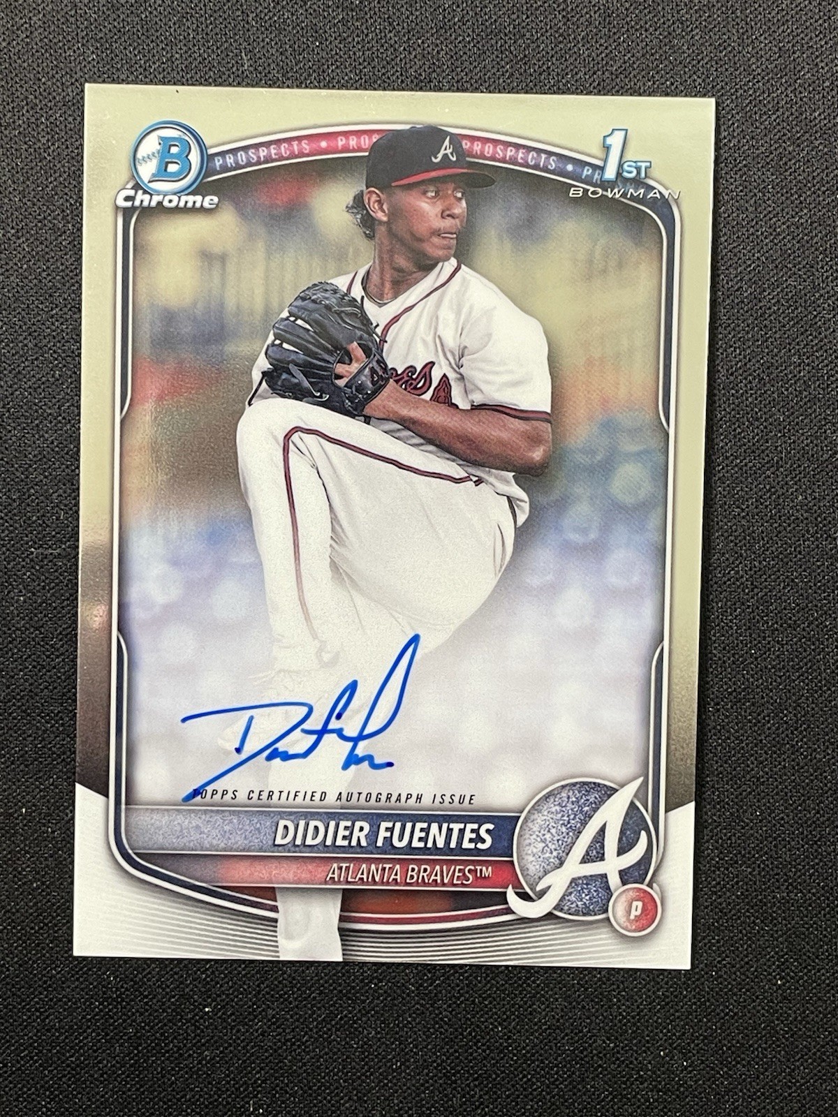 2025 Bowman Chrome Didier Fuentes 1st Auto Prospect #CPA-DFU Braves