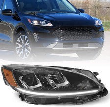 Halogen Headlight Assembly W/Led DRL Front Light Compatible with Ford Escape 2