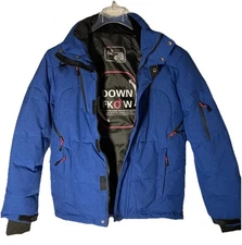DOWN FKOW Womans M Modular Down Fill Ski Jacket-Super Warm-Thermal Cycling-EUC