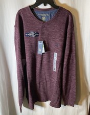 Mens Long Sleeve Knit Polo Sweater Textured Business Casual Pullover Purple