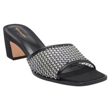NEW Reformation Scout Heeled Slide Sandal Rhinestone Mesh Black Women Size 9