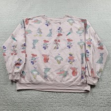 Disney 100 Sweatshirt Youth XL 15-17 Pink Mickey Alice Donald Dumbo Fleece