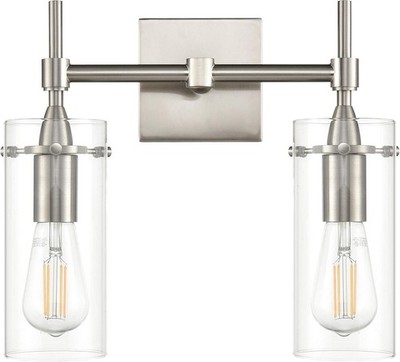 NEW Linea di Liara Effimero Modern Bathroom Vanity Light Fixture 2 Light Nickel