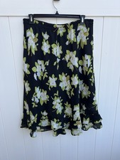 R K Originals Womens Elastic Waist Skirt Plus Size 18W Floral Colorful Vintage