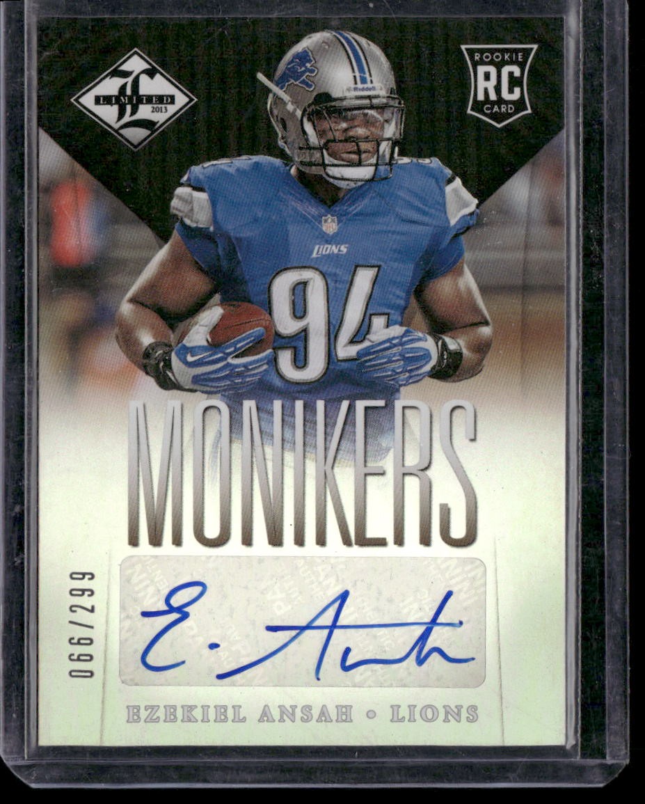 Ezekiel Ansah Panini Limited #172 Monikers Silver-Autograph