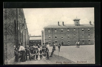 Brentwood, Warley Barracks with soldiers, Ansichtskarte 1906 