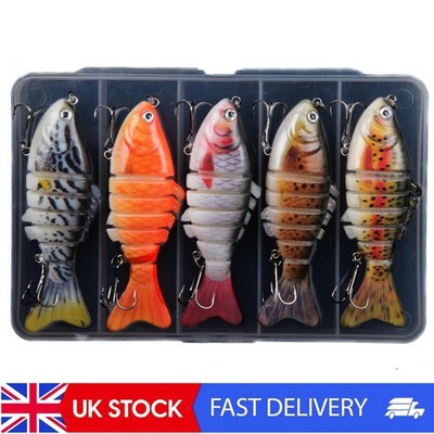 5 Stück Multi Jointed Swimbaits Angelköder für Barsch Forelle Salzwasser Süßwasser
