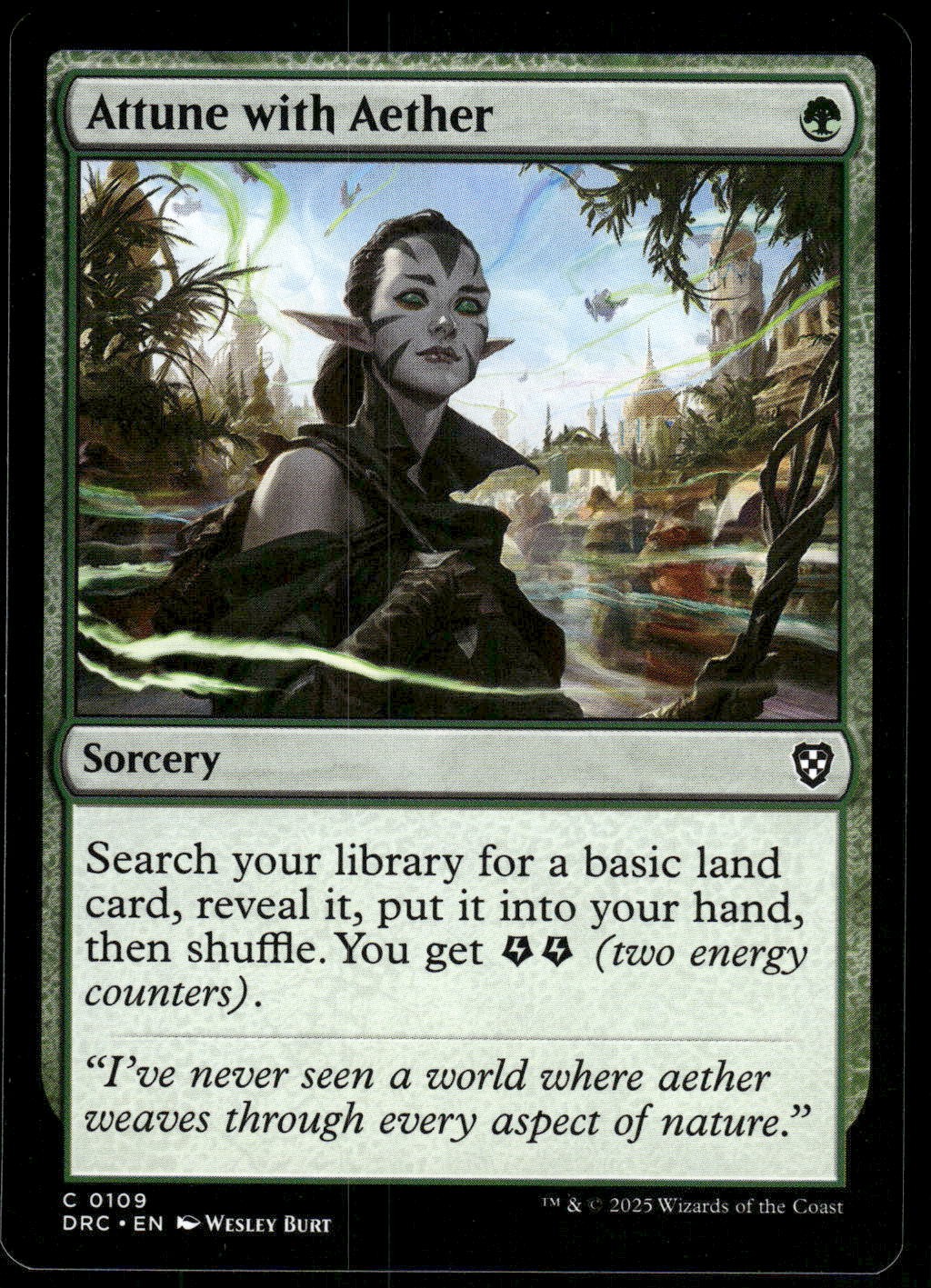 1x Attune with Aether 109 C Commander: Aetherdrift Near Mint