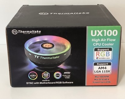 NEW SEALED Thermaltake UX100 High Air Flow RGB CPU Cooler Intel AMD