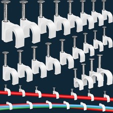 400 Pcs Cable Clips 4/6/8/10mm Nail in Cable Clips with Steel Ethernet Cable Cli
