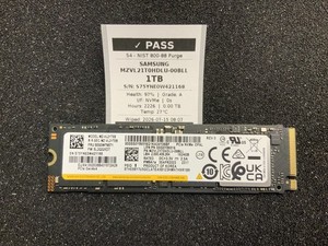 Samsung PM9A1a 1TB NVMe PCIe Gen4 M.2 SSD MZ-VL21T0B 97% Health NIST Wiped