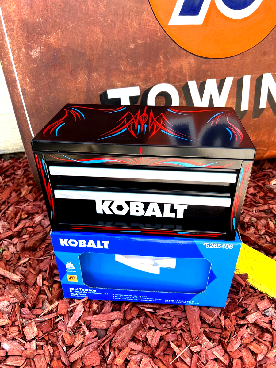 Pinstriped Kustom Kulture Hot Rat Rod Art Kobalt Mini Black Tool