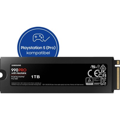 Samsung 990 PRO Heatsink PS5 1TB Gaming Festplatte Schwarz
