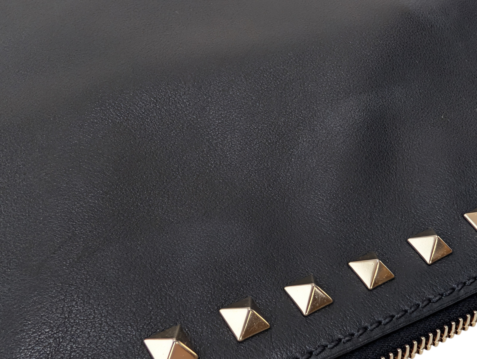 VALENTINO GARAVANI Clutch Bag Rock Stud Leather Purse Black thumbnail 19