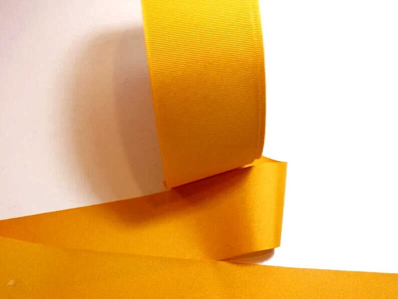 Yellow Grosgrain Ribbon 2 1/4 inches wide x 10 yards Schiff Gold Polyester B16 - Image 3 of 4