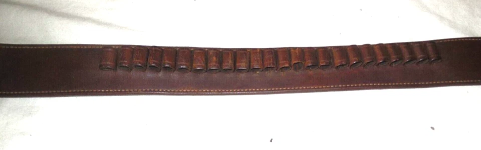 CINTURÓN CARTUCHO CUERO FORRADO BIANCHI #B7/24-45 lazos calibre/32" Foto 2 de 4