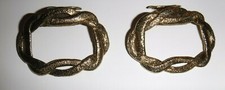Vintage MUSI Signed Shoe Clips Buckles Gold Tone Matching Pair - Pat.Pending