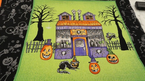 Fabric Panel Halloween "Spooky Town" Jennifer Allen 8 Spooky Squares Craft/Quilt - Picture 12 of 13