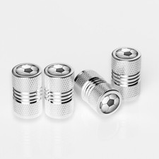 4x Silver Soccer Ball Foot Ball Car Truck Motorcycle Wheel Tire Valve Stem Caps