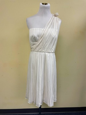 REDUCED NWT BCBGMAXAZRIA Ivory One Shoulder Silk Dress