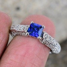 London Blue Topaz Ring 925 Sterling Silver Ring For Women Mother Ring Dainty