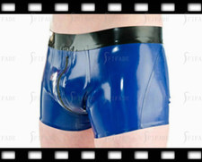 Latex Catsuits Rubber Panties Shorts Pants Front Zip Unique Cool Customized 0.4m