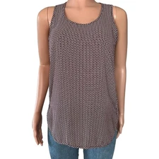 Ann Taylor Loft Top Women’s Size XS Red Maroon Print Sleeveless Round Neck Top