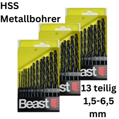 Spiralbohrer Set HSS Metallbohrer Stahlbohrer Bohrer 1,5 -6,5mm