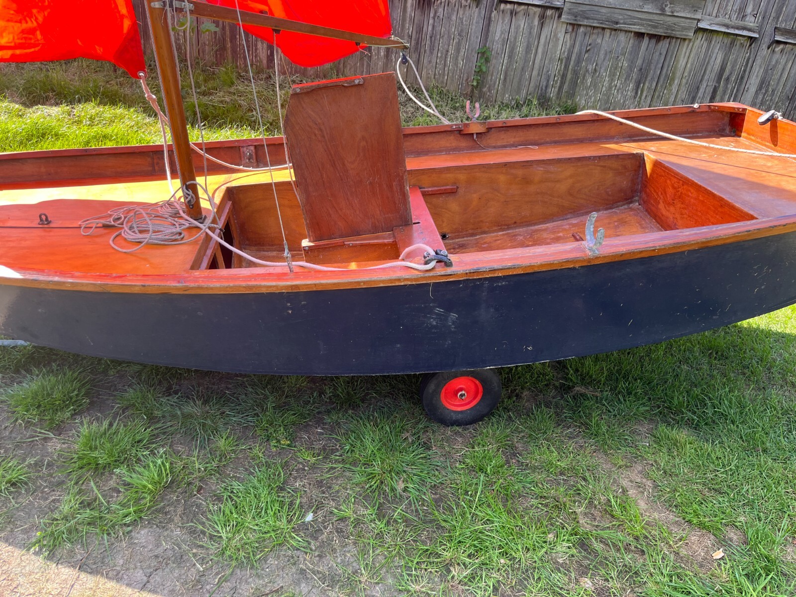 Vintage Mirror Dinghy with trailer, oars, spinnaker etc. dry stored 15